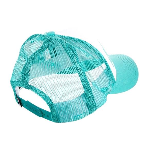 Authentic Nahmias Miracle Academy Trucker‎ Cap Hat Snapback Mesh Aqua Blue White - Picture 2 of 4